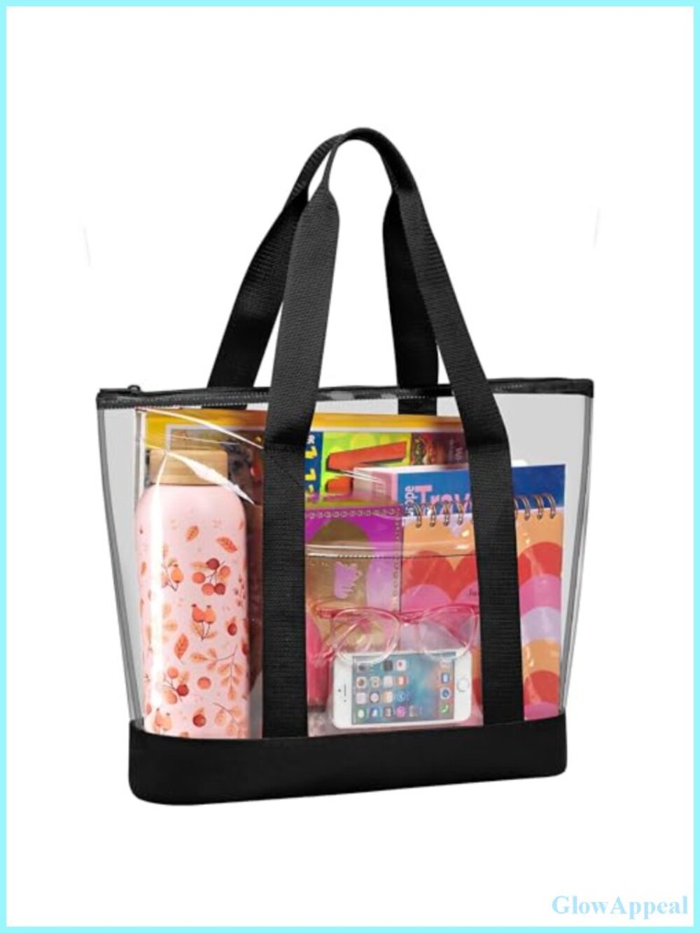 Clear Tote Bag with Zipper Closure PVC Waterproof Stadium Approved